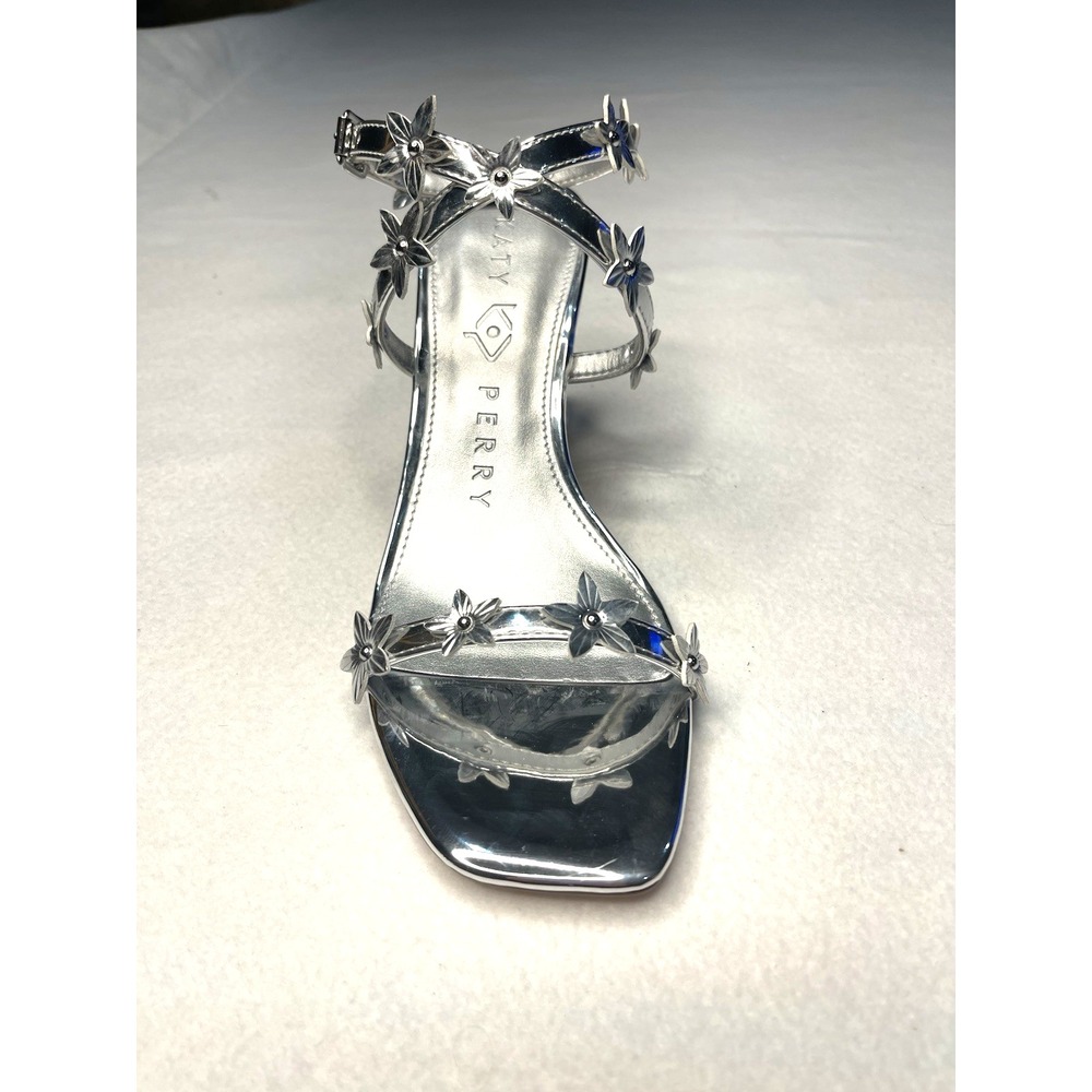 Katy Perry The Analia Flower Sandal Silver Flower Strappy Party Wedding Size 7.5 - Picture 7 of 11